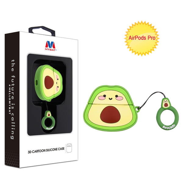 MyBat 3D Cartoon Silicone Case for Apple AirPods Pro with Wireless Charging Case - Avocado - AIRPODSPCASK112-1.jpg