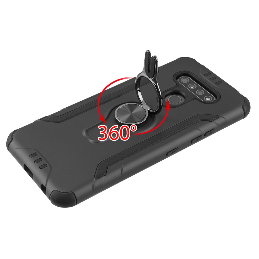 Asmyna Hybrid Protector Cover (with Ring Stand) for Lg K51 / Reflect - Black / Black - ALK51CSFSSS551-3.jpg