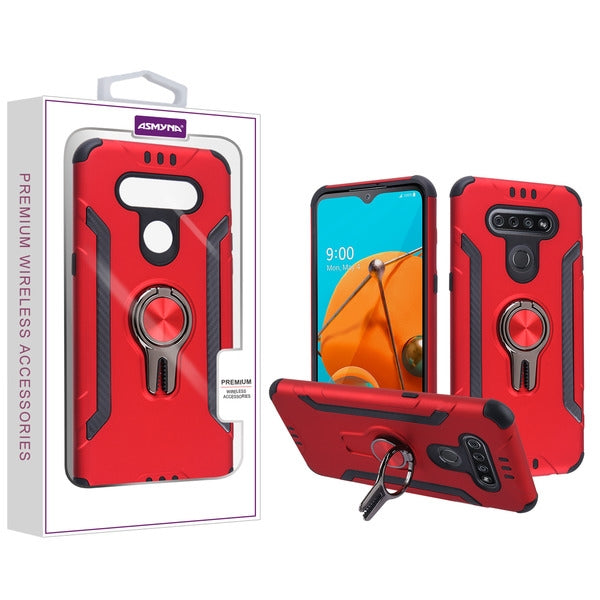 Asmyna Hybrid Protector Cover (with Ring Stand) for Lg K51 / Reflect - Red / Black - ALK51CSFSSS553-1.jpg