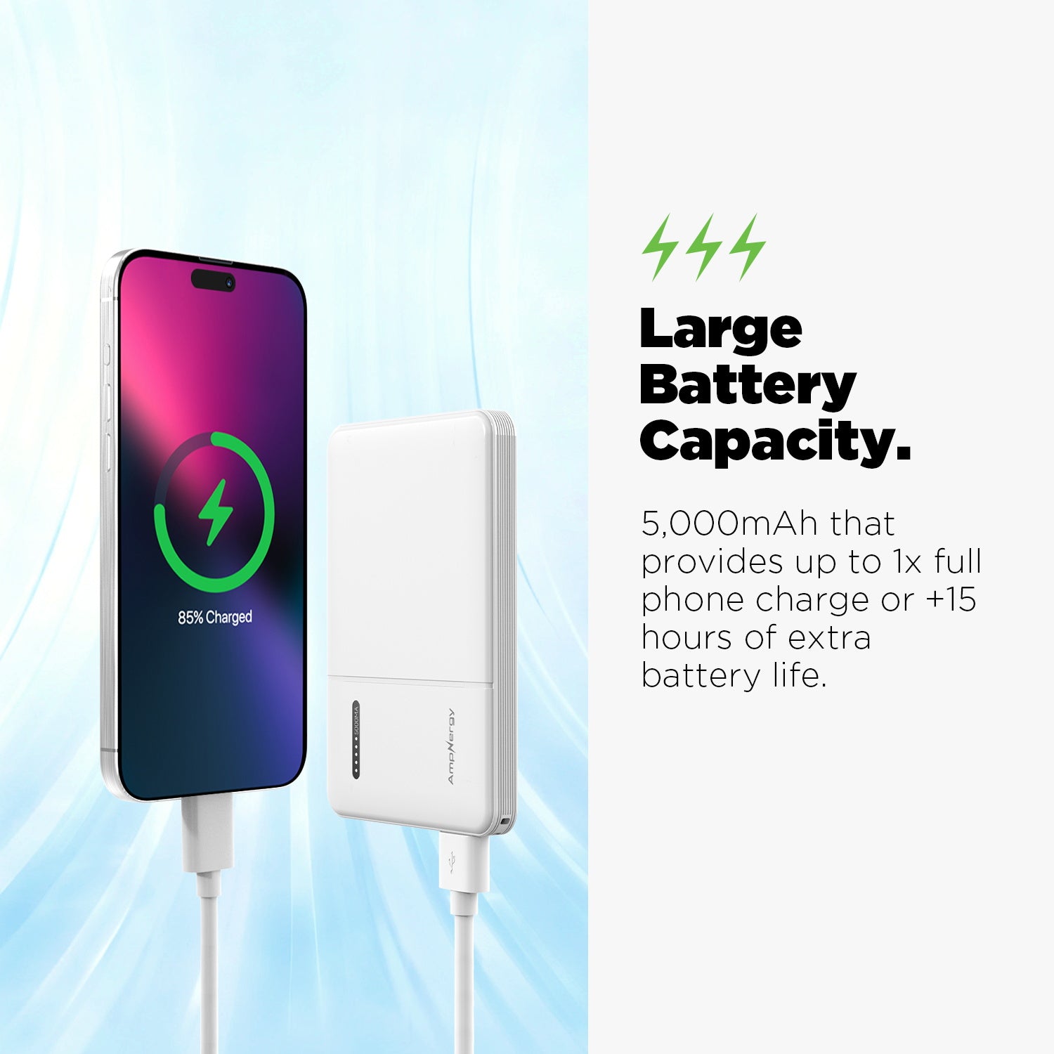 AmpNergy VoltVault 5K mAh Power Bank - White - APBBAT151-4.jpg