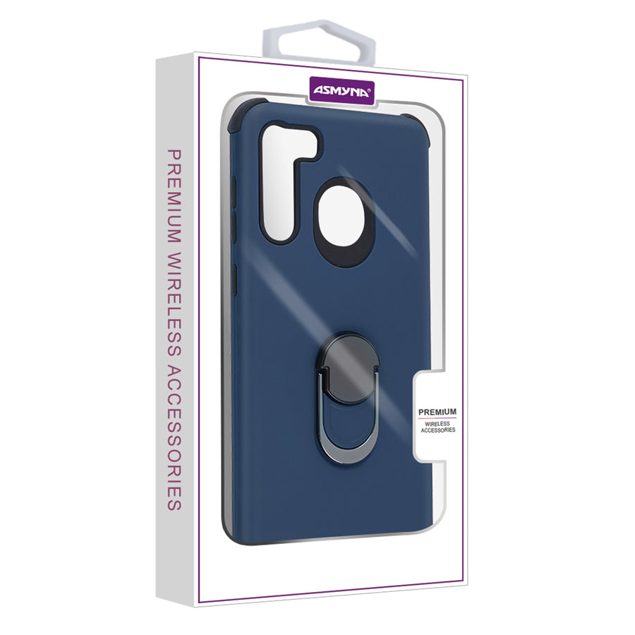 Asmyna Rubberized Hybrid Case (with Ring Stand) for Samsung Galaxy A21 - Ink Blue / Black - ASA21CSFSSS052-8.jpg