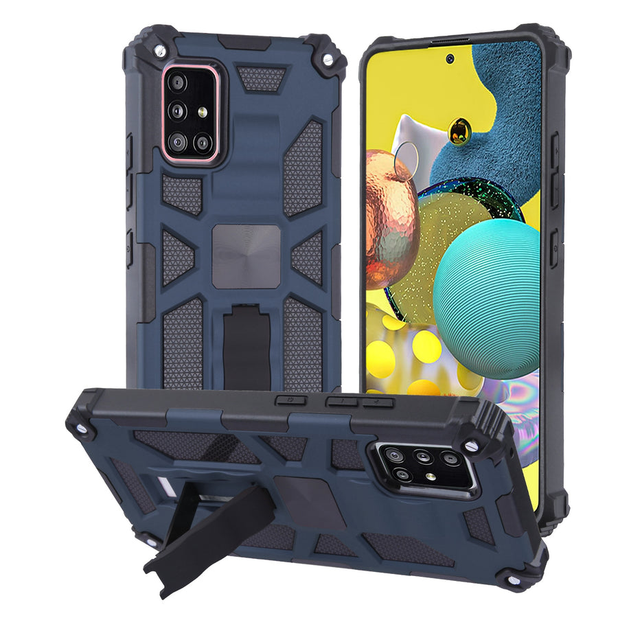 Asmyna Sturdy Hybrid Protector Cover (with Stand) for Samsung Galaxy A51 5G - Ink Blue / Black - ASA515GCSFSSS002-2.jpg
