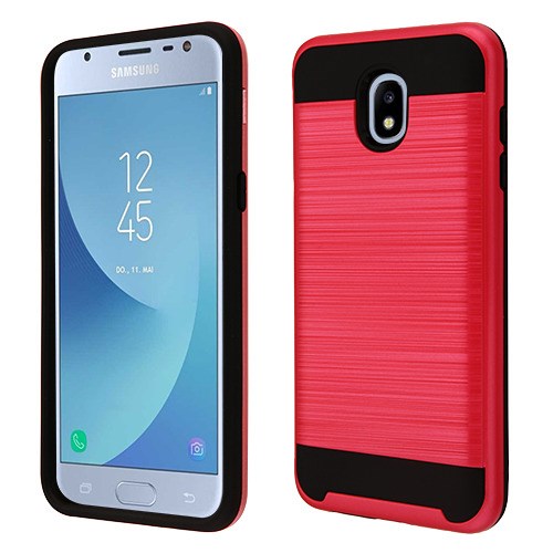 Asmyna Brushed Hybrid Protector Cover for Samsung J337 (Galaxy J3 (2018))/Galaxy J3 V/J3 3rd Gen / Galaxy J3 Star - Red / Black - ASAMJ337HPCSAAS355WP-1.jpg