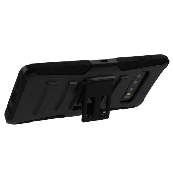Asmyna Advanced Armor Stand Protector Cover Combo (with Black Holster) for Samsung Galaxy S10 - Black / Black - ASAMS10HPCSAASCMB221NP-6.jpg