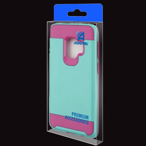 Asmyna Brushed Hybrid Protector Cover for Samsung Galaxy S9 - Teal Green / Hot Pink - ASAMS9HPCSAAS35AWP-5.jpg