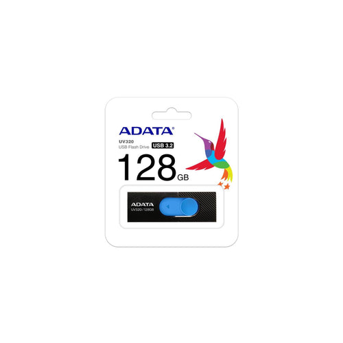 ADATA UV320 USB 3.2 / 128GB USB-A Flash Drive - Black / Blue - AUV320-128G-RBKBL-2.jpg