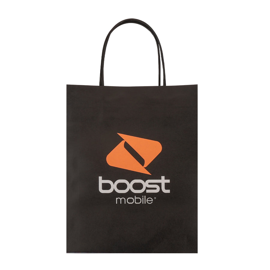 Boost Mobile Retail Paper Bag with Handle 25 pack (L=7.87*W=3.94*H=10.04 inch) - Black - BAG201025BK-3.JPG
