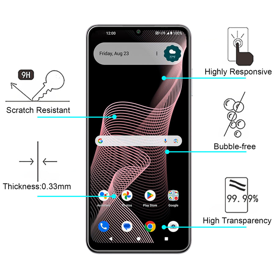 baseline Tempered Glass Screen Protector (2.5D) for Cricket Icon Plus 2026/At&t Verge 2  - Clear - BCICON7SC90-4.jpg