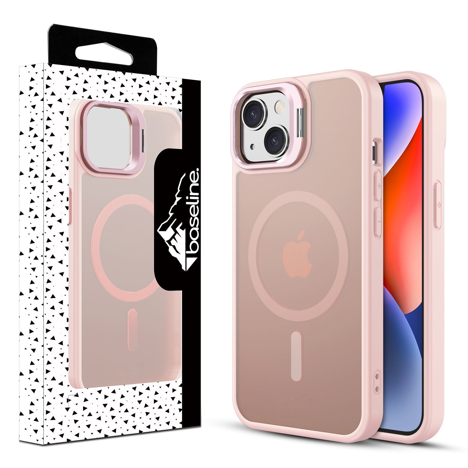 baseline InFrame MagSafe Case with Kickstand for Apple iPhone 17e / 16e / 14 / 13 - Pink