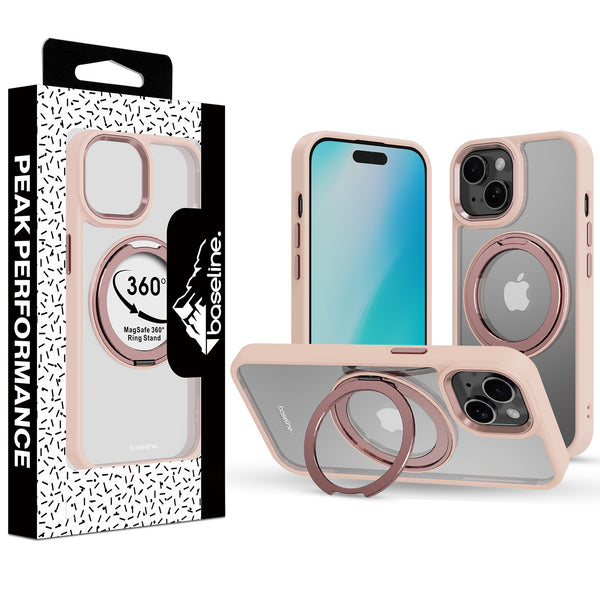 baseline RingRound 360° Kickstand Case w/ MagSafe for Apple iPhone 17e / 16e / 14 / 13 - Pink - BIP13CSFGMS333-1.jpg