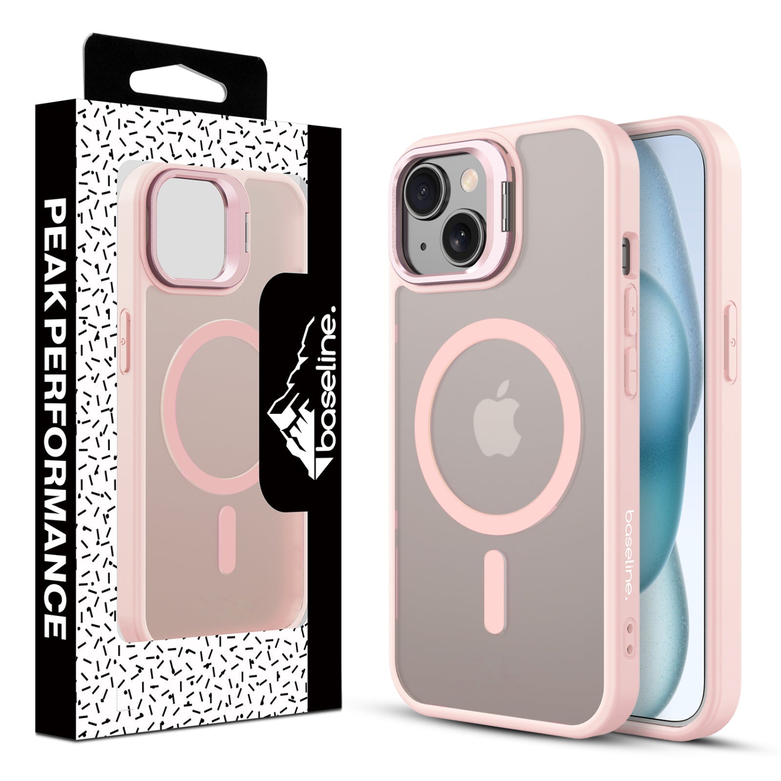 baseline InFrame MagSafe Case with Kickstand for Apple iPhone 15 - Pink