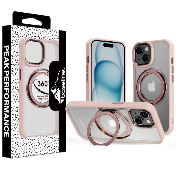 baseline RingRound 360° Kickstand Case w/ MagSafe for Apple iPhone 15 - Pink - BIP15CSFGMS333-1.jpg