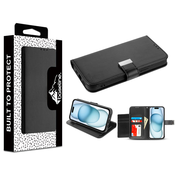 baseline MyJacket Wallet Xtra Series for Apple iPhone 15 - Black / Black - BIP15PCMJG031-1.jpg