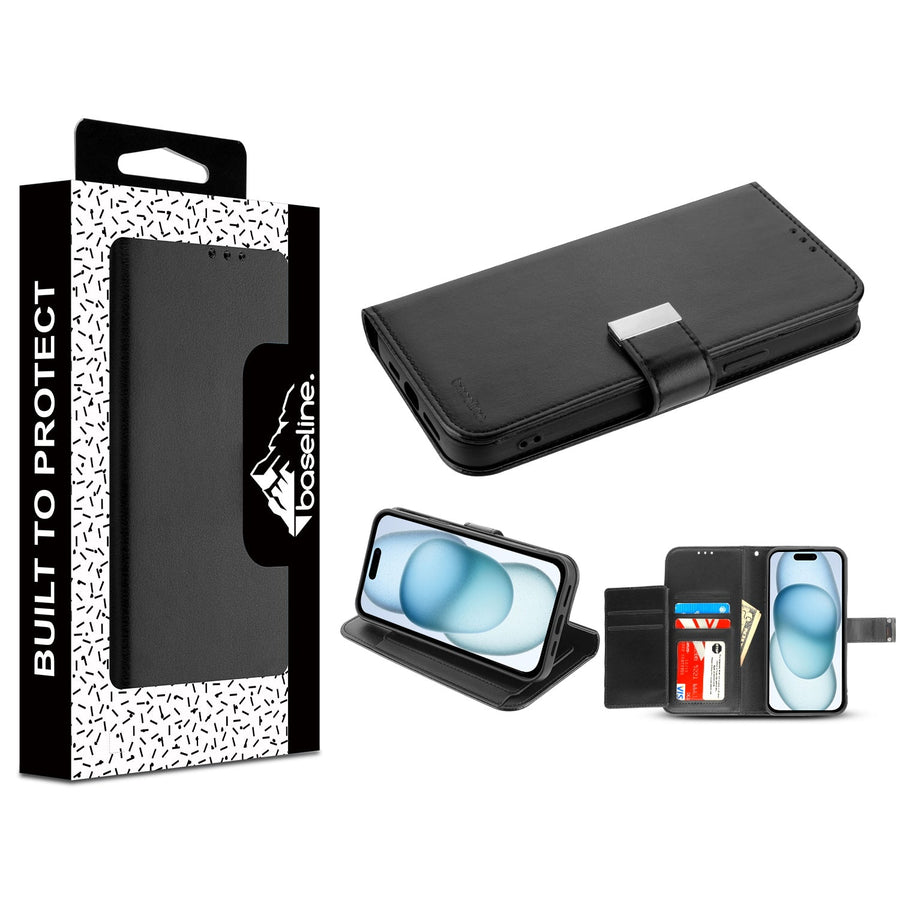 baseline MyJacket Wallet Xtra Series for Apple iPhone 15 - Black / Black