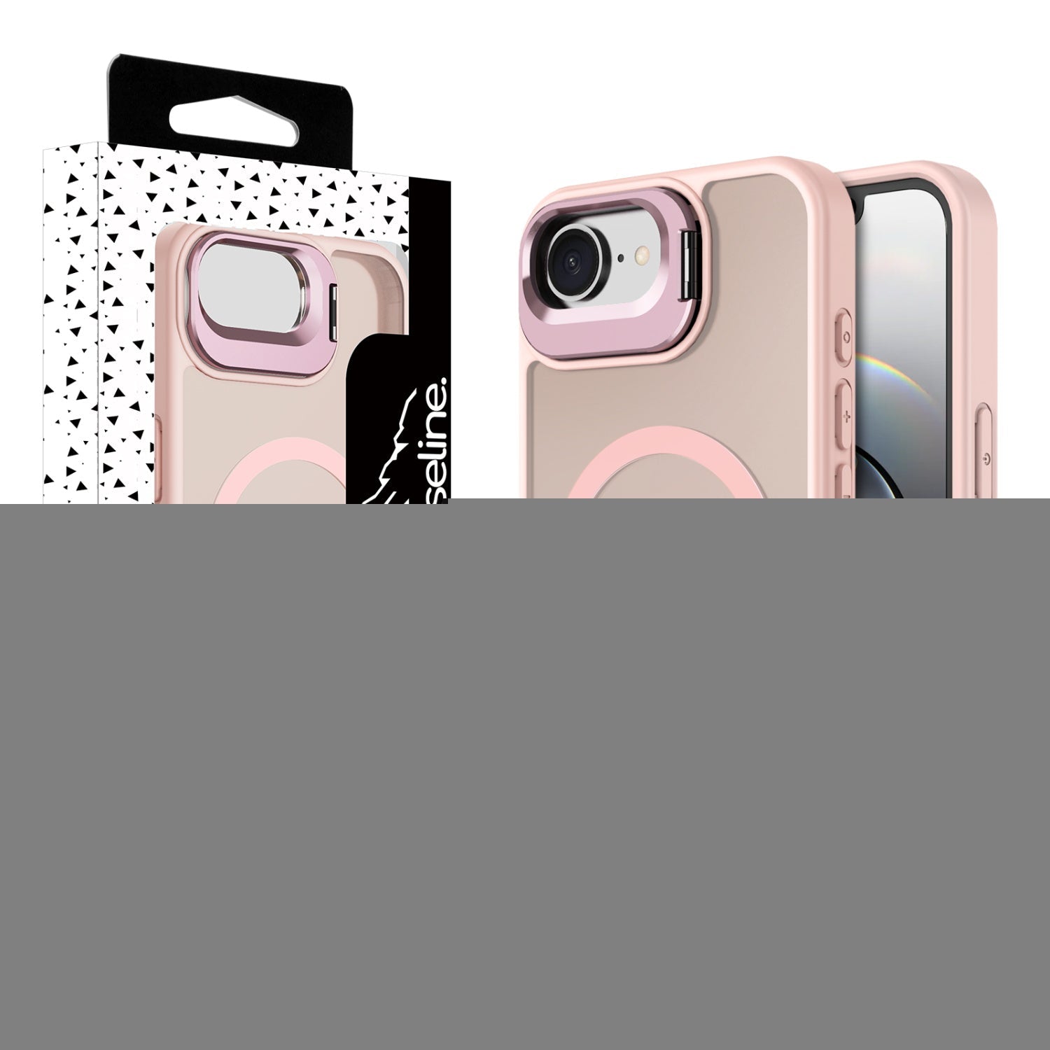 baseline InFrame MagSafe Case with Kickstand for Apple iPhone 17e / 16e - Pink