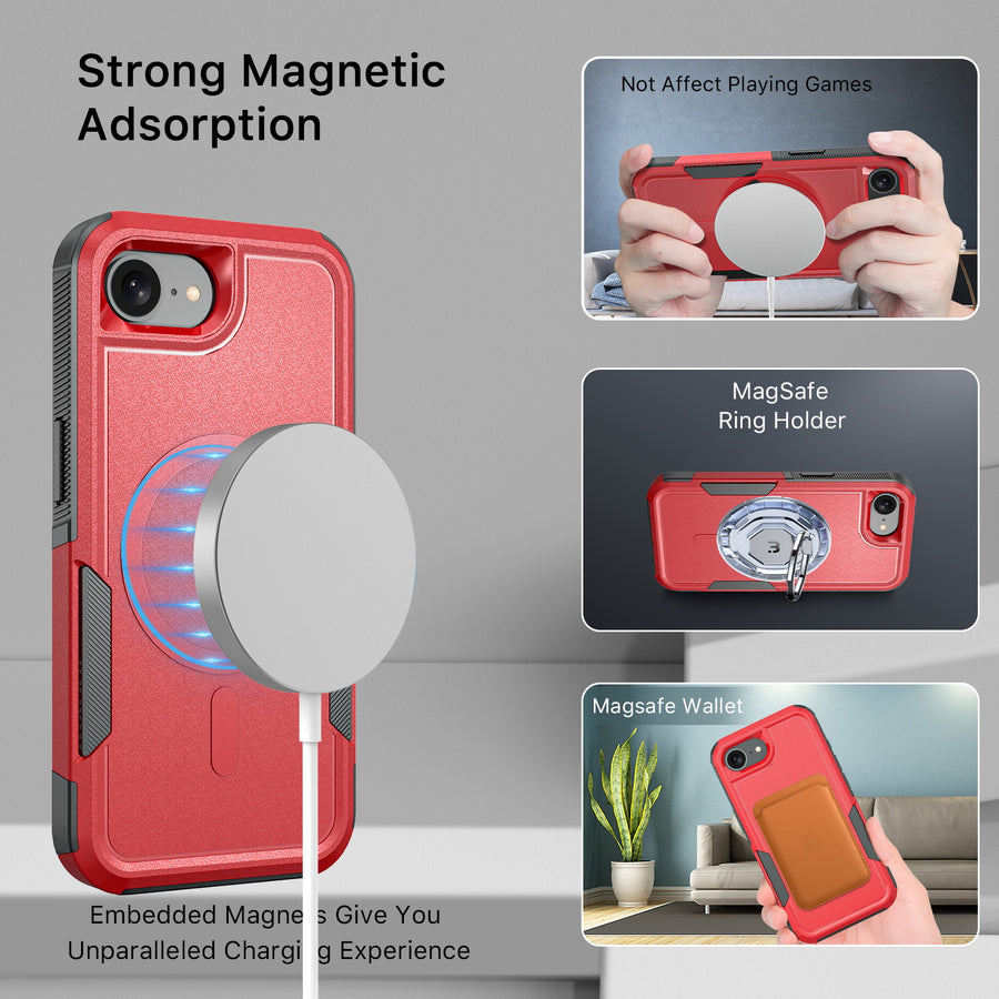 baseline Fortress Series MagSafe Case for Apple iPhone 17e / 16e - Red - BIP17ECSRSKMS302-5.JPG