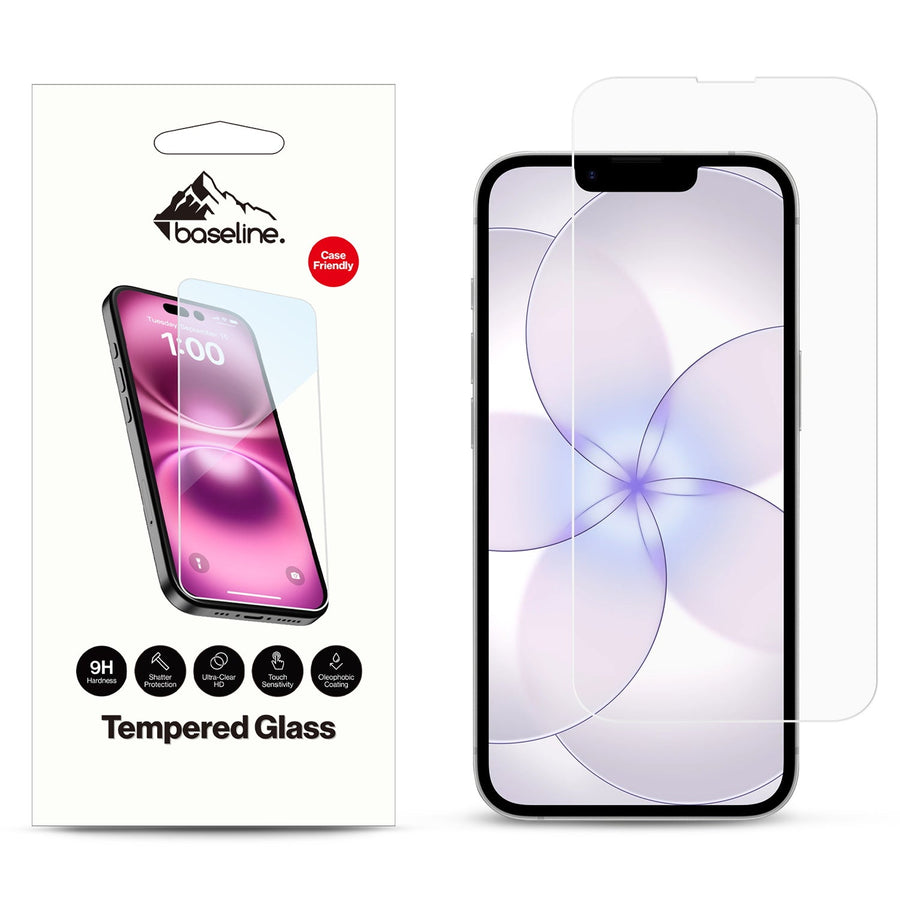 baseline Tempered Glass Screen Protector (2.5D) for Apple iPhone 17e / 16e / 14 / 13 / 13 Pro - Clear