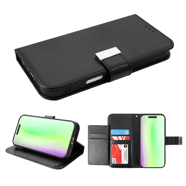 baseline Wallet Folio Case for Apple iPhone 17 - Black / Black - BIP17PCMJG031-2.jpg
