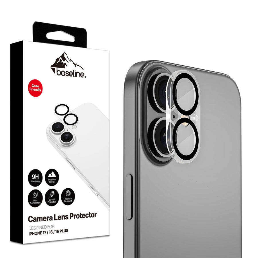baseline Tempered Glass Lens Protector (2.5D) for Apple iPhone 17 / 16 / 16 Plus - Clear