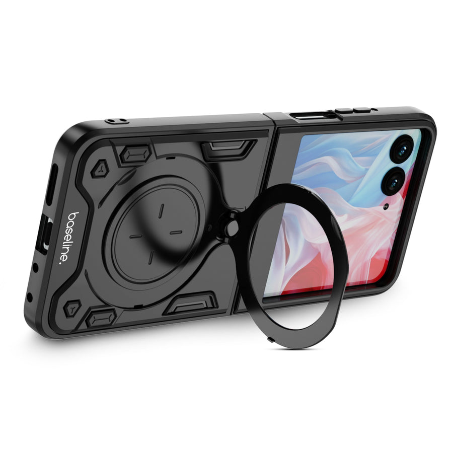 baseline Anti-Drop Hybrid Protector Case (with Ring Stand) for Motorola razr (2024) / razr (2025) / razr (2026) - Black / Black - BMRAZR5CSFSSS671-7.jpg