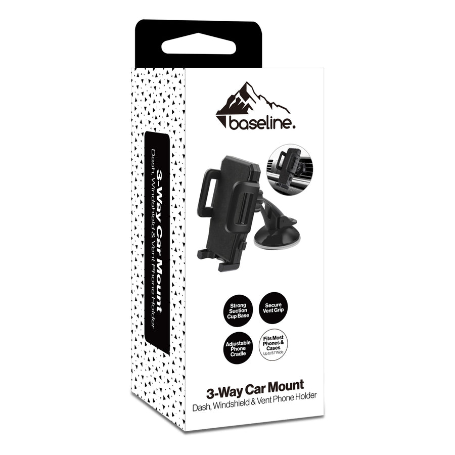 baseline 3-Way Car Mount Phone Holder for Dashboard, Windshield & Air Vent - Black - BOTHHOMEHOD51WP-1.JPG