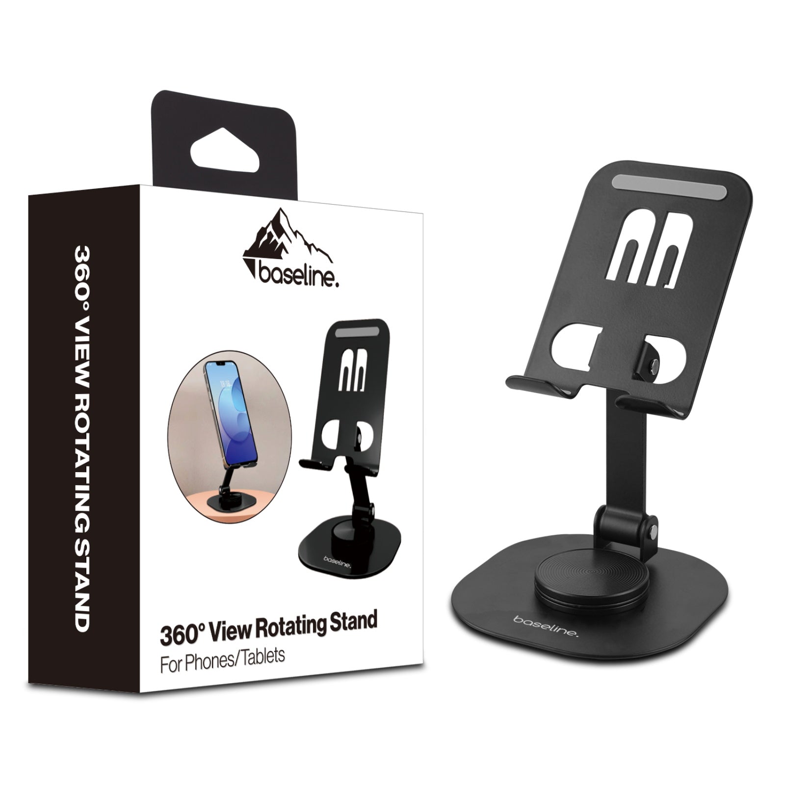 baseline 360° View Rotating Stand for Phones and Tablets - Black