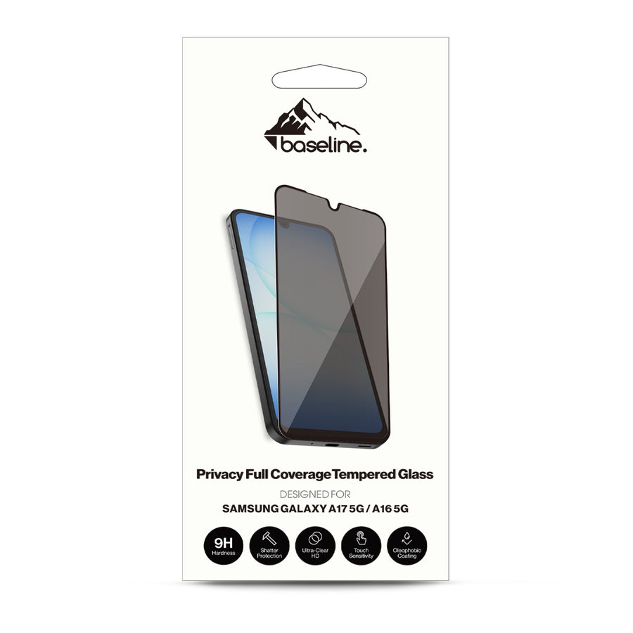 baseline Privacy Full Coverage Tempered Glass Screen Protector for Samsung Galaxy A17 5G / Galaxy A16 5G - Black - BSA175GSCF112-11.jpg