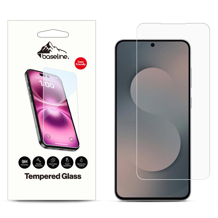 baseline Tempered Glass Screen Protector (2.5D) for Samsung Galaxy S25 Fan Edition - Clear