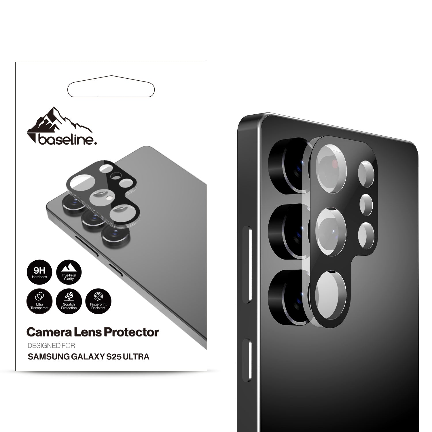 baseline Tempered Glass Lens Protector for Samsung Galaxy S25 Ultra - Black