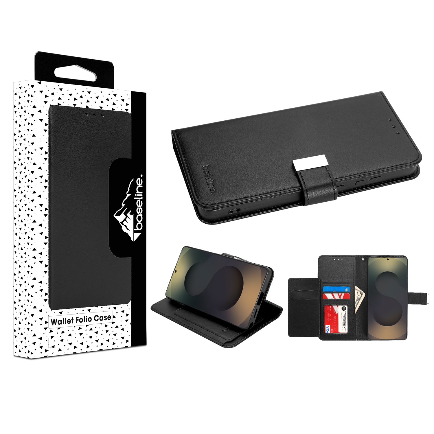 baseline Wallet Folio Case for Samsung Galaxy S26 Ultra - Black / Black