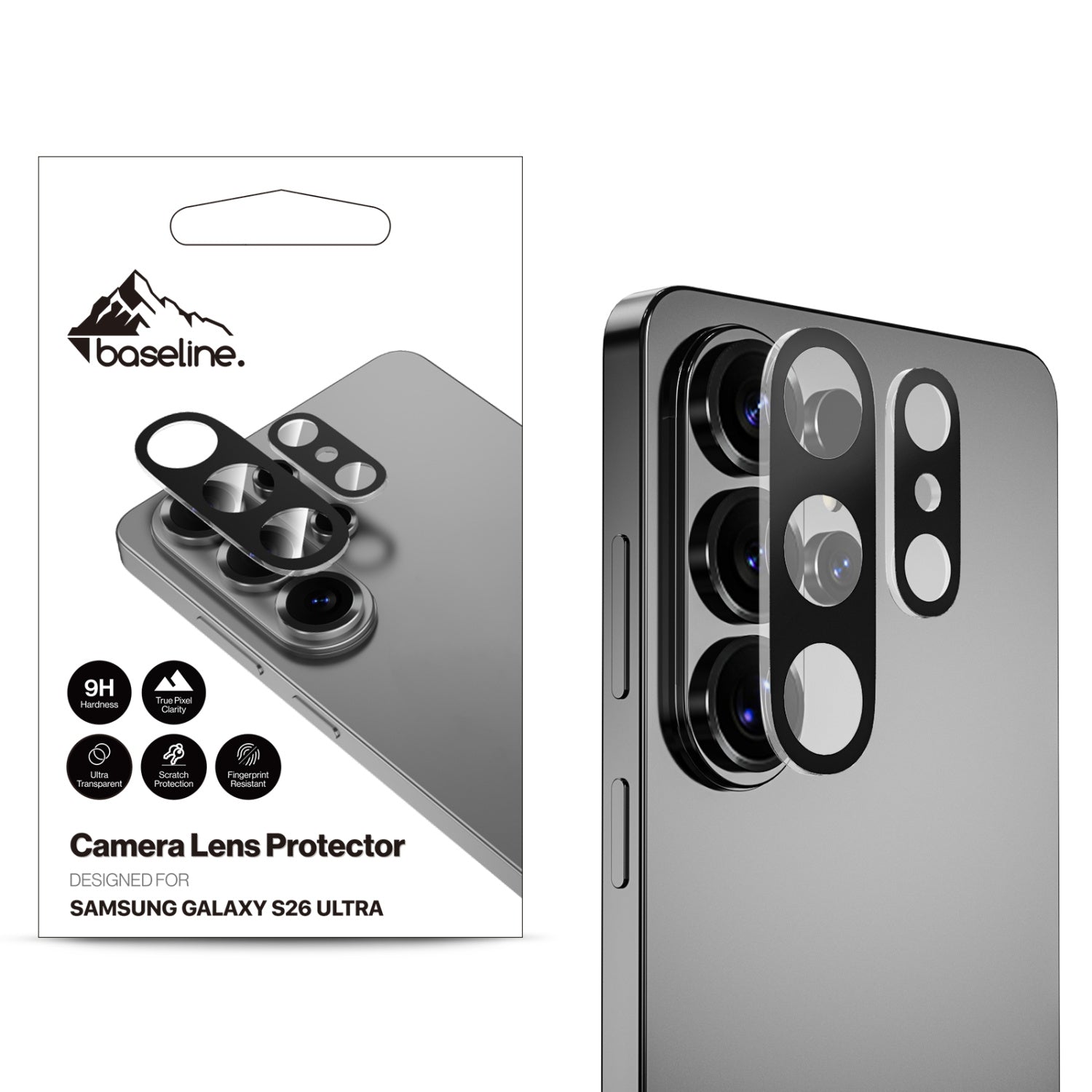 baseline Tempered Glass Lens Protector for Samsung Galaxy S26 Ultra - Black