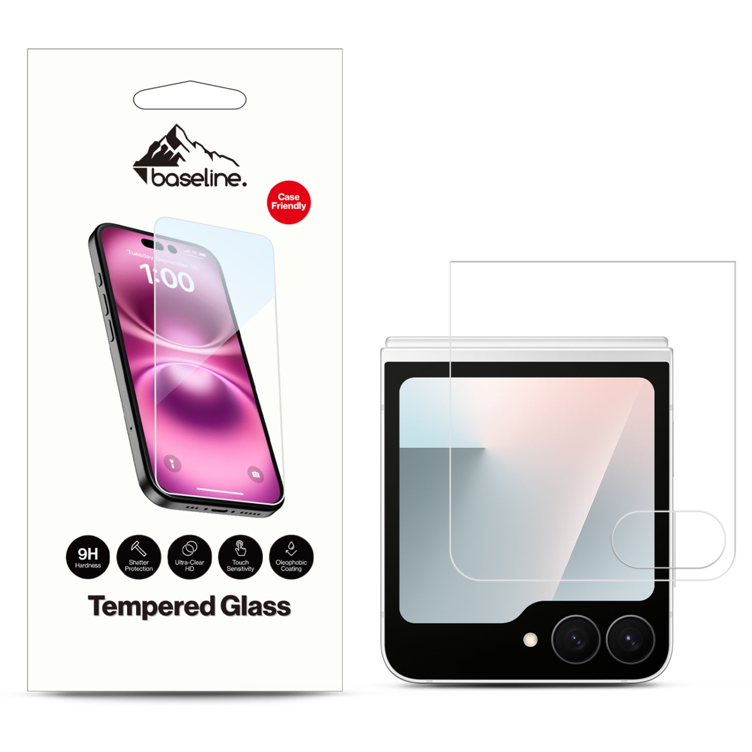 baseline Tempered Glass Screen Protector (2.5D) for Samsung Galaxy Z Flip7 FE - Clear