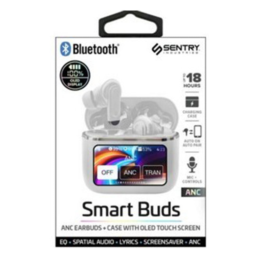 Sentry Smart Buds ANC True Wireless Earbuds with Display Screen - White - BTA335W.JPG