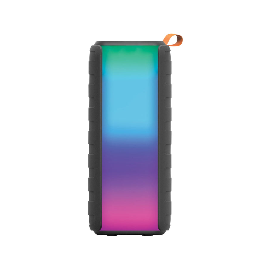 borne Portable Bluetooth Speaker With RGB Lights, 2 X 5W Rms, Fm Radio, Usb Inputs, Tws, 3.3" X 3.3" X 7.9" Height - Black