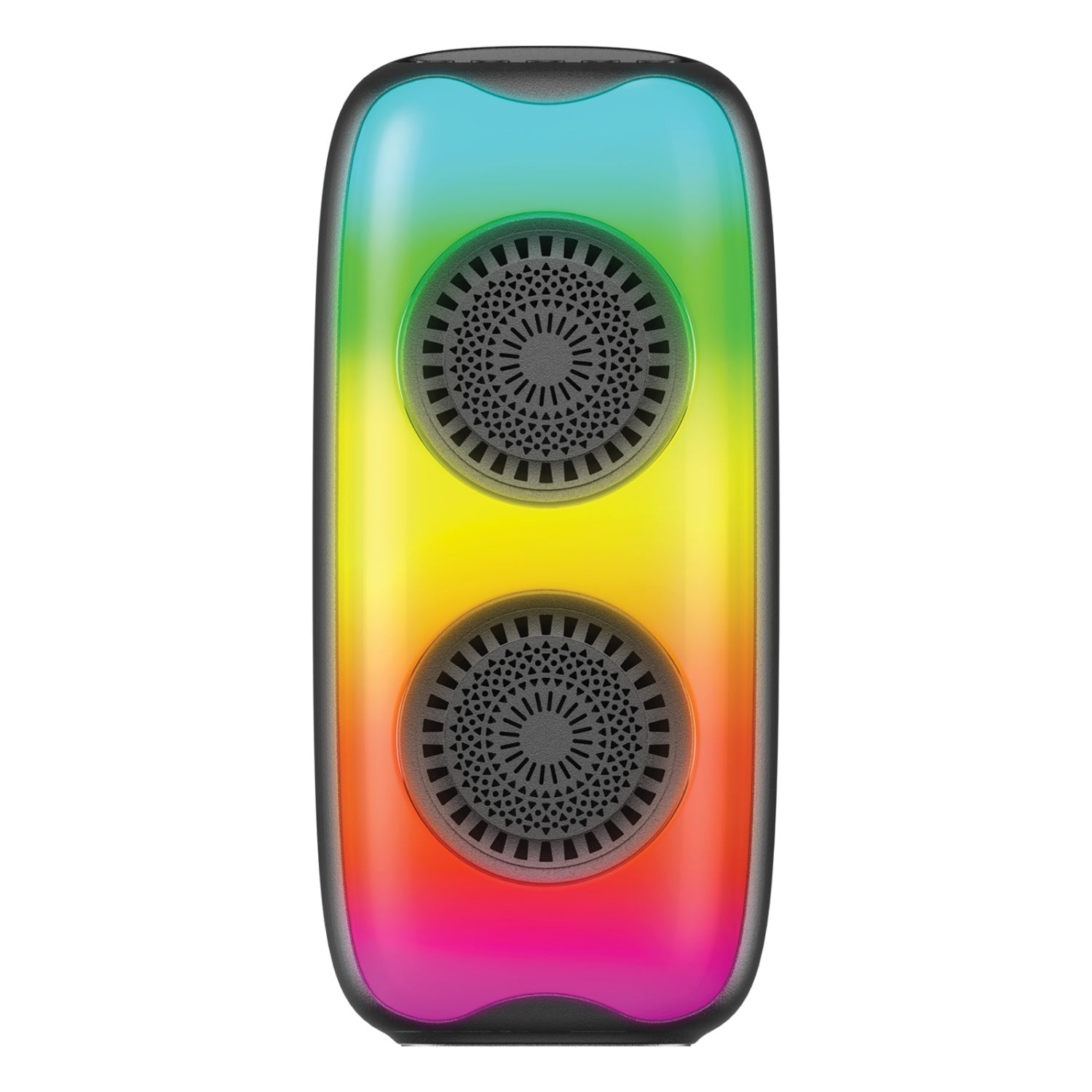 borne Portable Bluetooth Speaker With Flame RGB Lights, 2 X 5W Rms, Fm Radio, Usb, Microsd Inputs, Tws, 4.5" X 4.3" X 9.7" Height - Black