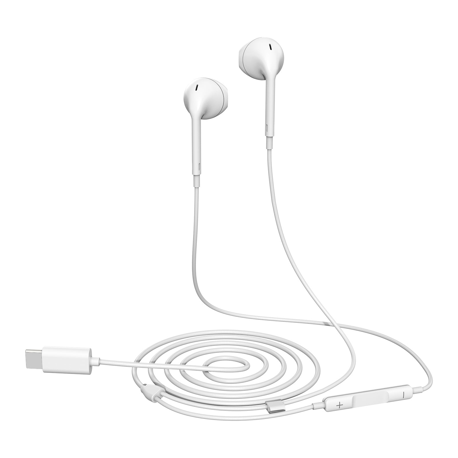 baseline USB-C Wired Earbuds w/ Microphone and In-Line Controls - White - BUSBCEARPHONE071-3.jpg