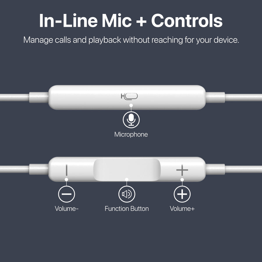 baseline USB-C Wired Earbuds w/ Microphone and In-Line Controls - White - BUSBCEARPHONE071-7.jpg