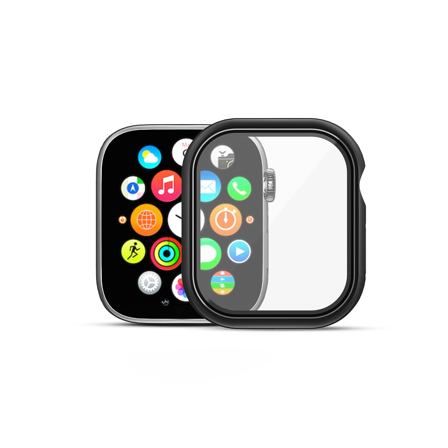 echelon Fusion Protector Case (with Tempered Glass Screen Protector) for Apple Watch Series 7 41mm - Electroplated Black
