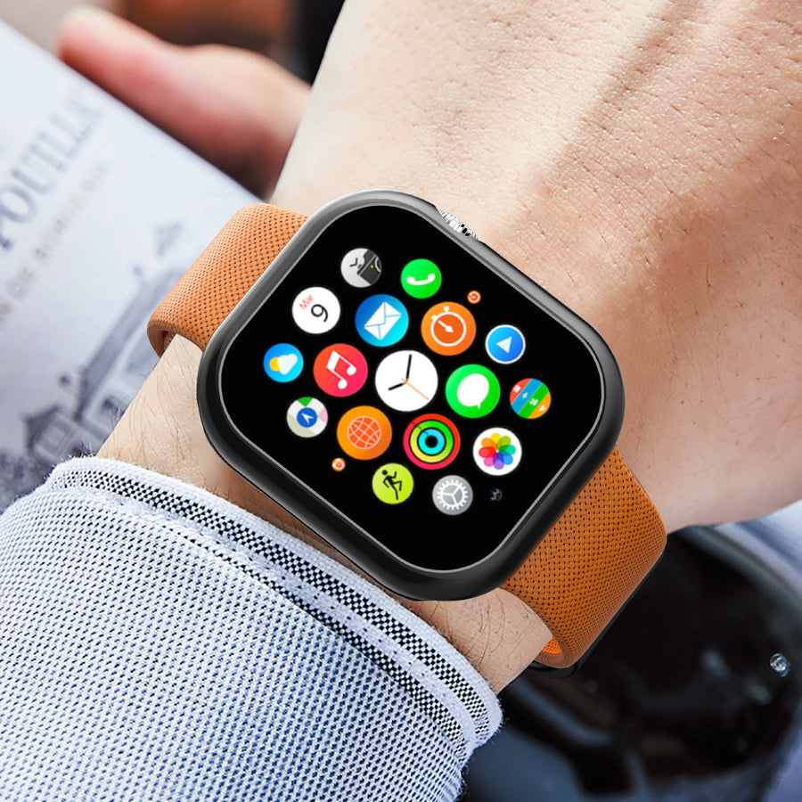 echelon Fusion Protector Case (with Tempered Glass Screen Protector) for Apple Watch Series 7 41mm - Electroplated Black - EAPWH41CSFSSC001-6.jpg