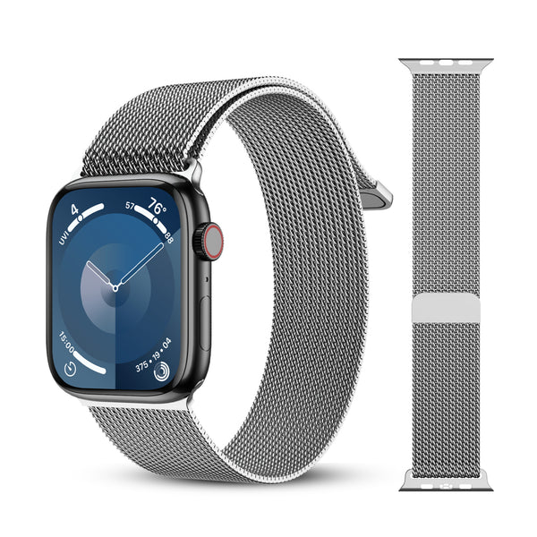 echelon Ironclad Stainless Steel Loop for Apple Watch Series 9 45mm/Watch Series 10 46mm / Watch SE 3 44mm - Silver - EAWHS945BAN272-2.jpg