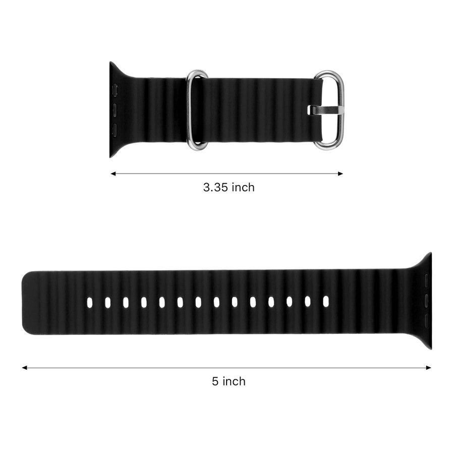 echelon ComfyFit Silicone Strap for Apple Watch Series 9 45mm/Watch Series 10 46mm / Watch SE 3 44mm - Black - EAWHS945BAN281-7.jpg