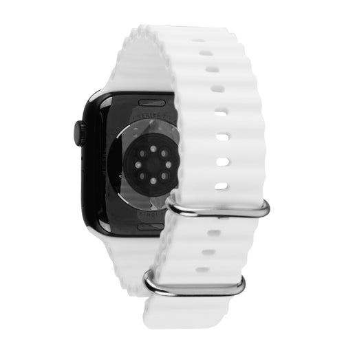 echelon ComfyFit Silicone Strap for Apple Watch Series 9 45mm/Watch Series 10 46mm / Watch SE 3 44mm - White - EAWHS945BAN282-2.jpg