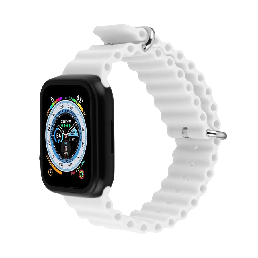 echelon ComfyFit Silicone Strap for Apple Watch Series 9 45mm/Watch Series 10 46mm / Watch SE 3 44mm - White - EAWHS945BAN282-4.jpg