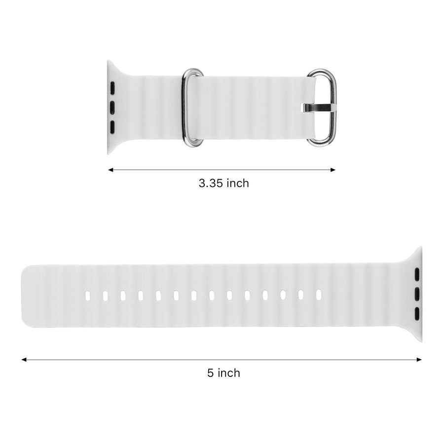 echelon ComfyFit Silicone Strap for Apple Watch Series 9 45mm/Watch Series 10 46mm / Watch SE 3 44mm - White - EAWHS945BAN282-7.jpg