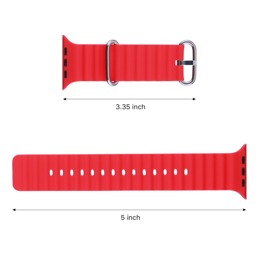 echelon ComfyFit Silicone Strap for Apple Watch Series 9 45mm/Watch Series 10 46mm / Watch SE 3 44mm - Red - EAWHS945BAN283-7.jpg