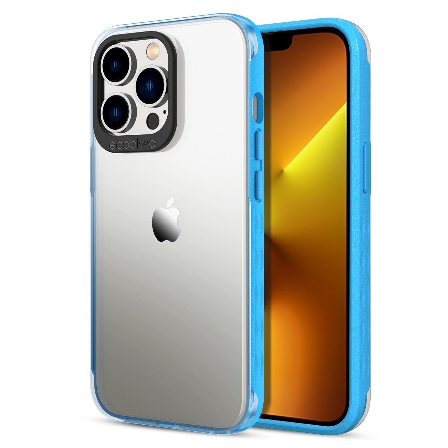 EcoBlvd Laguna Collection Case for Apple iPhone 13 Pro (6.1) - Cascade Blue (100% Compostable & Plant-Based)