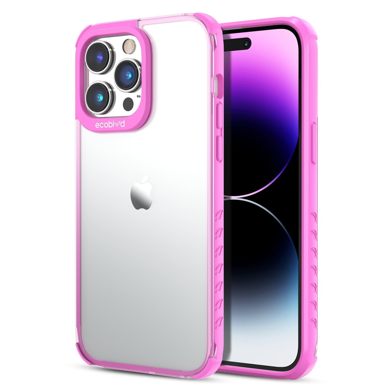 EcoBlvd Laguna Collection Case for Apple iPhone 14 Pro (6.1) - Wildflower Pink (100% Compostable & Plant-Based)
