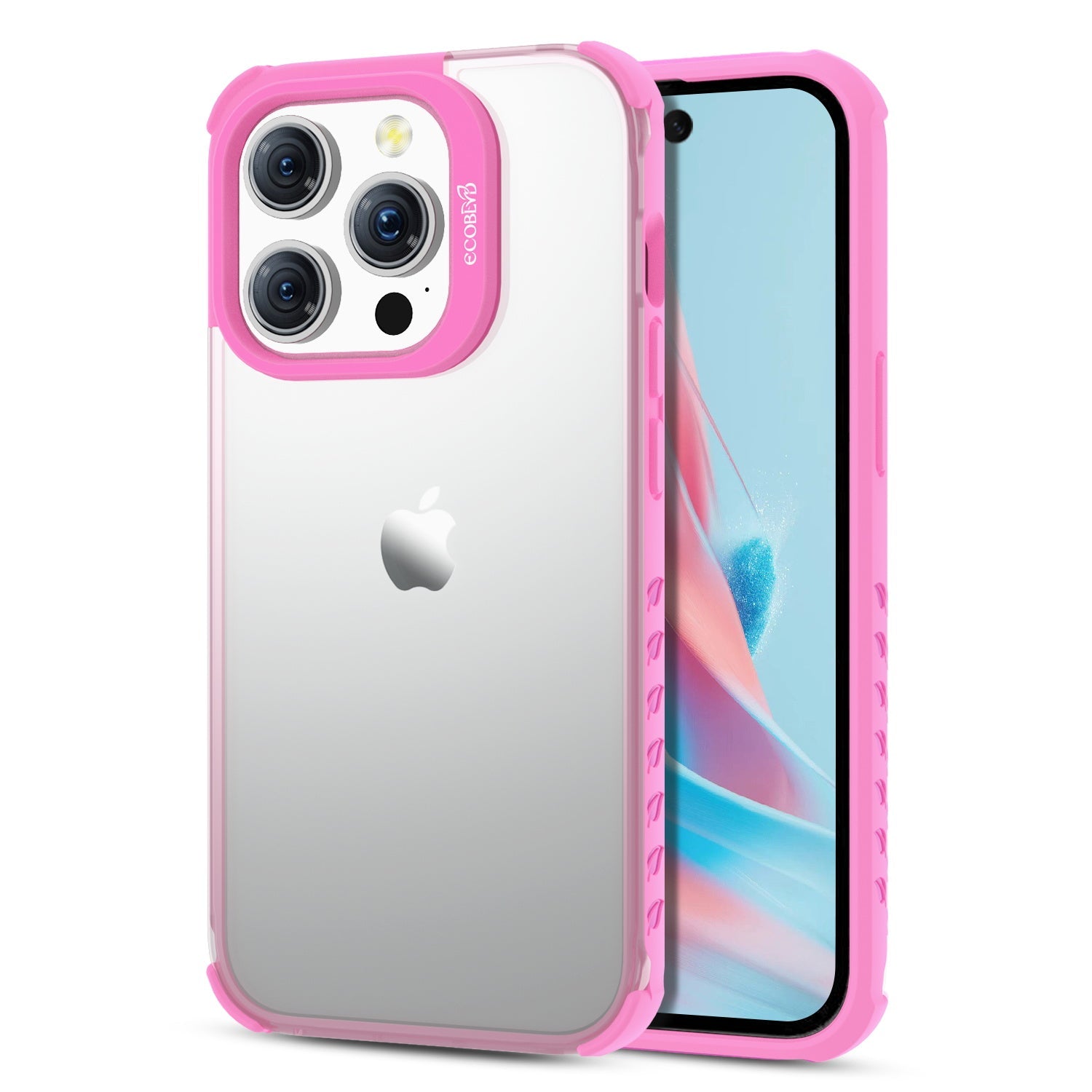 EcoBlvd Laguna Collection Case for Apple iPhone 15 Pro (6.1) - Wildflower Pink (100% Compostable & Plant-Based)