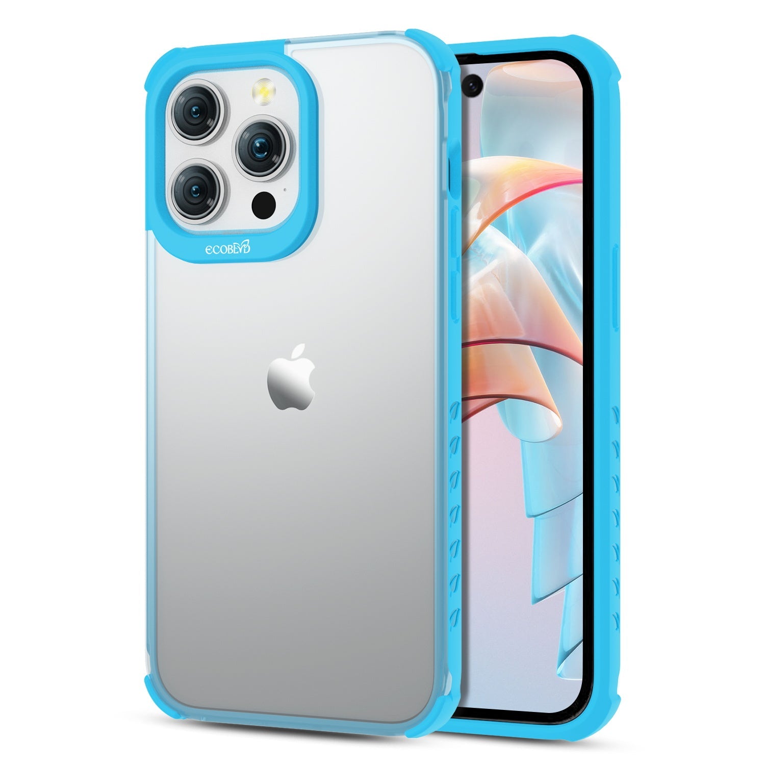 EcoBlvd Laguna Collection Case for Apple iPhone 15 Pro Max (6.7) - Cascade Blue (100% Compostable & Plant-Based)