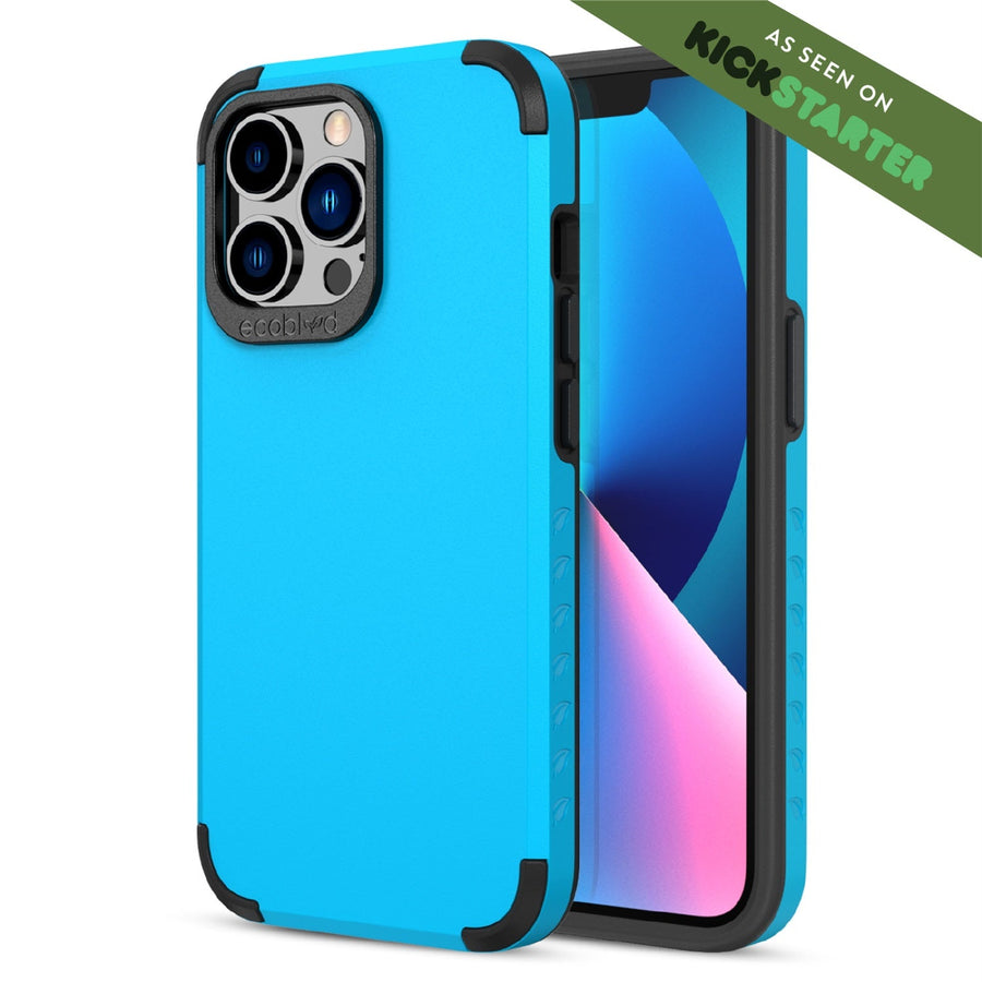EcoBlvd Mojave Collection Case for Apple iPhone 13 Pro - Cascade Blue (100% Compostable & Plant-Based)